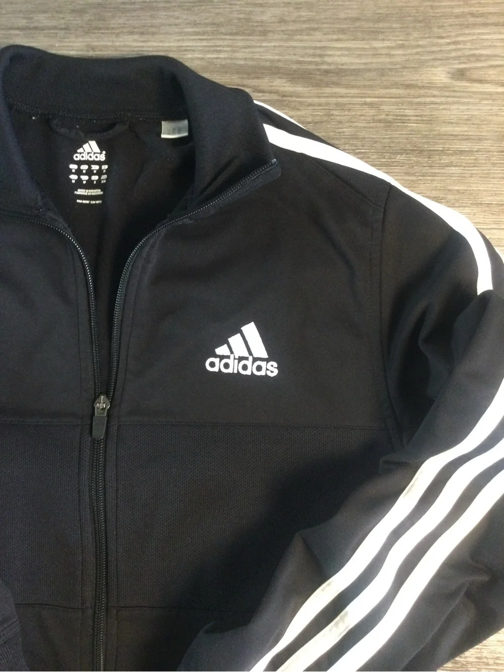 Adidas Youth Girls Full-Zip Training Jacket with White Stripes